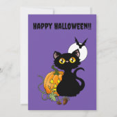 Cute Halloween Cat Kaart (Achterkant)