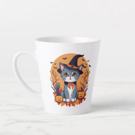 Cute Halloween Cat Latte Mok