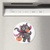 Cute Halloween Cat Magneet (Insitu (Vaatwasser))
