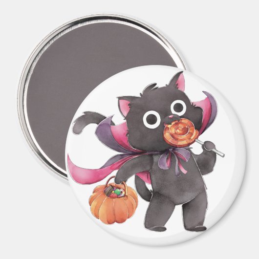 Cute Halloween Cat Magneet (Voorkant / Achterkant)