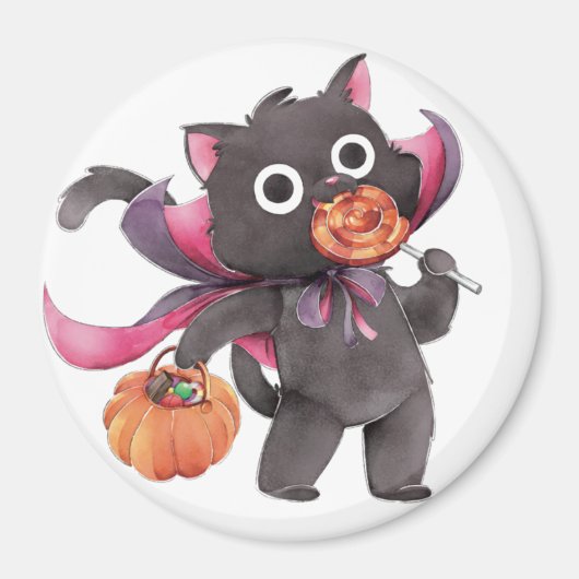Cute Halloween Cat Magneet (Voorkant)