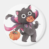 Cute Halloween Cat Magnet (Voorkant)