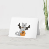 Cute Halloween Cat met pompoenkredietkaartfles Kaart (Achterkant)