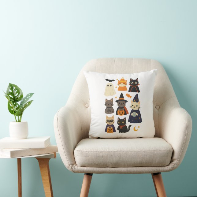 Cute Halloween Cat Pillow Kussen (Stoel)