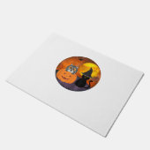 Cute Halloween Cat Scene Witch Pumpkin Bat Full Mo Deurmat (Schuin)