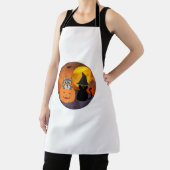 Cute Halloween Cat Scene Witch Pumpkin Bat Full Mo Schort (Insitu)