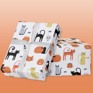 Cute Halloween Cat Spooky Cadeaupapier