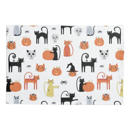 Cute Halloween Cat Spooky Kussensloop (Achterkant-Links)