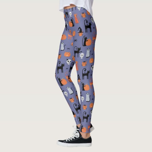 Cute Halloween Cat Spooky Leggings (Links)