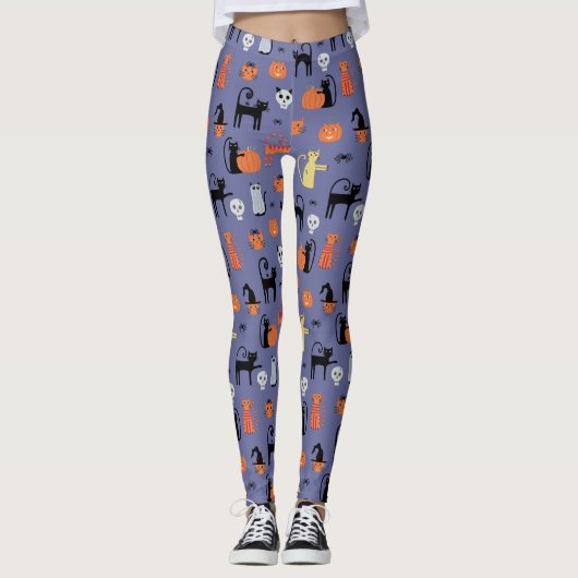 Cute Halloween Cat Spooky Leggings (Voorkant)
