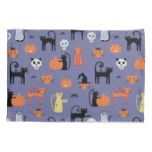 Cute Halloween Cat Spooky Paars Kussensloop (Achterkant-Links)