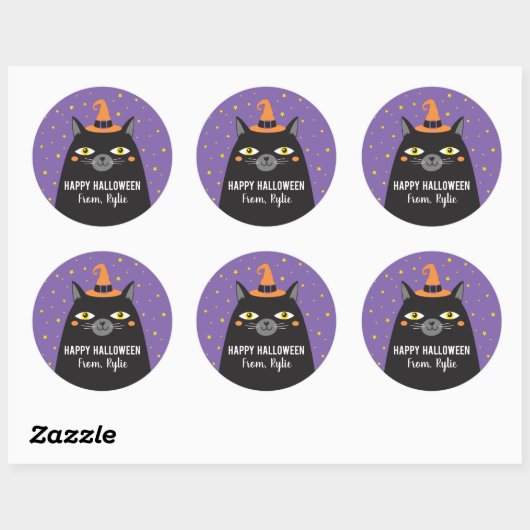 Cute Halloween Cat Sticker (Vel)