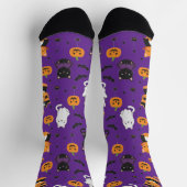 Cute Halloween Cats and Pumpkins Pattern Socks  Sokken (Top)