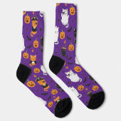 Cute Halloween Cats and Pumpkins Pattern Socks  Sokken (Rechts)
