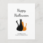Cute Halloween Cats Black Sinaasappel Feestdagenkaart (Voorkant)
