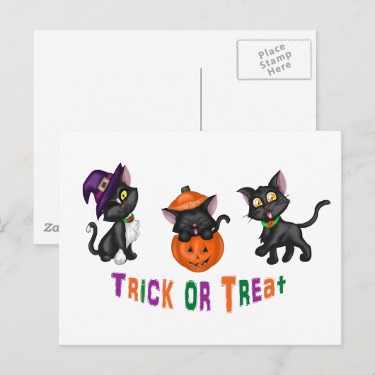 Cute Halloween Cats Briefkaart (Voorkant / Achterkant)