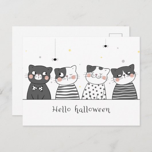 Cute Halloween Cats Briefkaart (Voorkant / Achterkant)