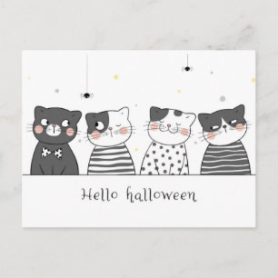 Cute Halloween Cats Briefkaart
