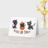 Cute Halloween Cats Kaart (Gele Bloem)