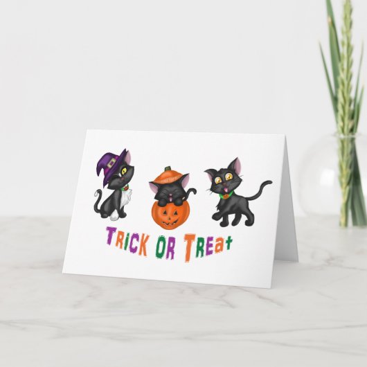 Cute Halloween Cats Kaart (Voorkant)