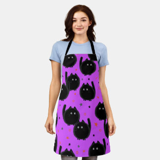 Cute Halloween Cats Pattern Schort