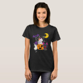 Cute Halloween Cats Witch Jackolantern Pumpkin Kin T-shirt (Voorkant volledig)