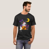 Cute Halloween Cats Witch Jackolantern Pumpkin Kin T-shirt (Voorkant volledig)