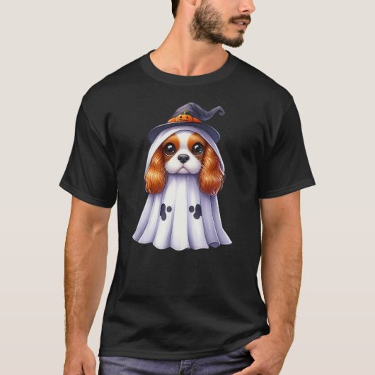 Cute Halloween Cavalier King Charles Spaniel dog a T-shirt (Voorkant)