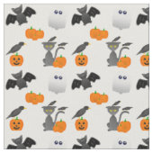 Cute Halloween character Bat, cat, pumpkin, spook Stof (Close Up)