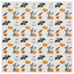 Cute Halloween character Bat, cat, pumpkin, spook Stof