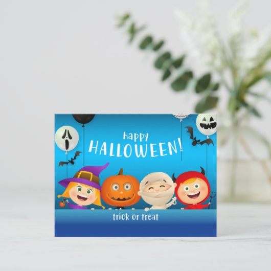 Cute Halloween Characters Briefkaart (Staand voorkant)
