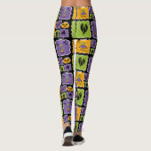 Cute Halloween Characters Frankensteins & Zombies Leggings (Achterkant)