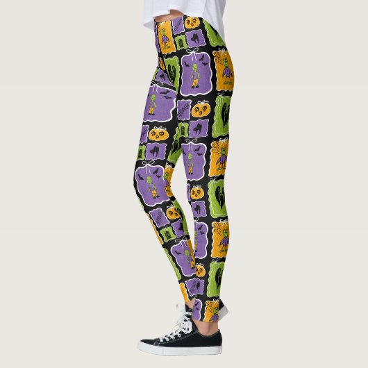 Cute Halloween Characters Frankensteins & Zombies Leggings (Links)