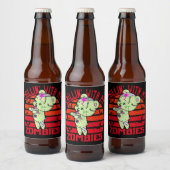 Cute Halloween Chillin' met My Zombies Teddy Bear Bier Etiket (Flessen)