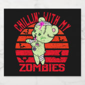 Cute Halloween Chillin' met My Zombies Teddy Bear Bier Etiket (Enkel label)
