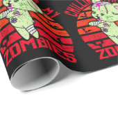 Cute Halloween Chillin' met My Zombies Teddy Bear Cadeaupapier (Rol Hoek)