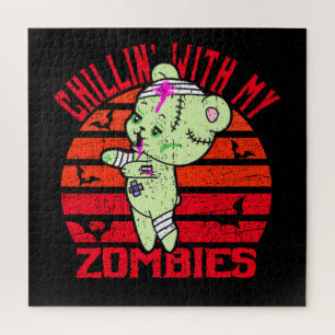 Cute Halloween Chillin' met My Zombies Teddy Bear Legpuzzel