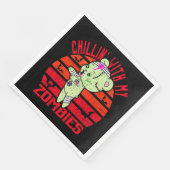 Cute Halloween Chillin' met My Zombies Teddy Bear Servet (Hoek)