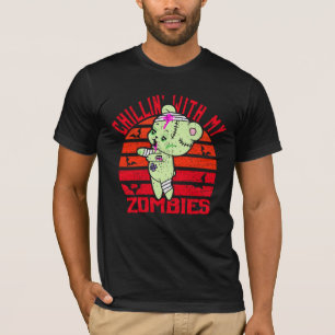 Cute Halloween Chillin' met My Zombies Teddy Bear T-shirt