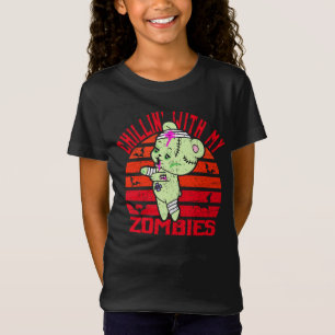 Cute Halloween Chillin' met My Zombies Teddy Bear T-shirt