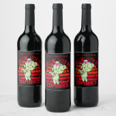 Cute Halloween Chillin' met My Zombies Teddy Bear Wijn Etiket (Flessen)