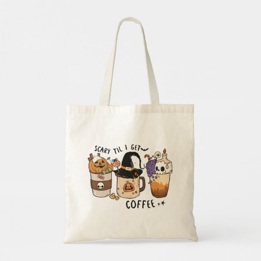 Cute Halloween Coffee Lover Tote Bag (Achterkant)