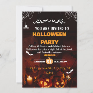 Cute Halloween Costume Party Invitation Card Kaart