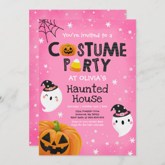 Cute Halloween Costume Party Spooktacular Kaart (Voorkant / Achterkant)