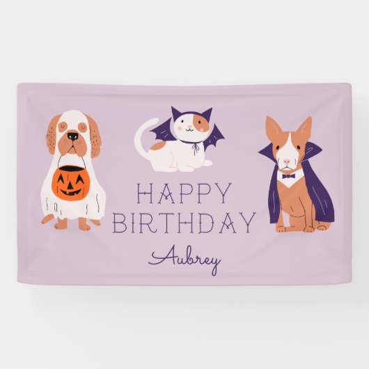 Cute Halloween Costume Pets Birthday Party Spandoek (Horizontaal)