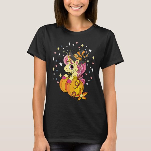 Cute Halloween Costume Witchy Unicorn Halloween T-shirt (Voorkant)