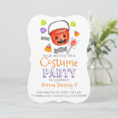 Cute halloween costuum party-uitnodiging kaart (Staand voorkant)