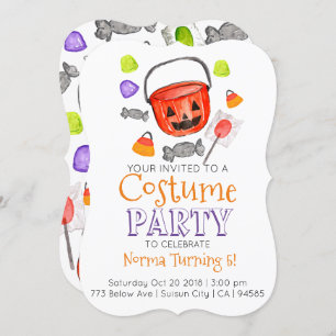 Cute halloween costuum party-uitnodiging kaart