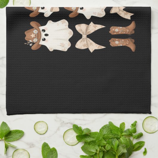 Cute Halloween Cowboy Ghost Theedoek (Gevouwen)