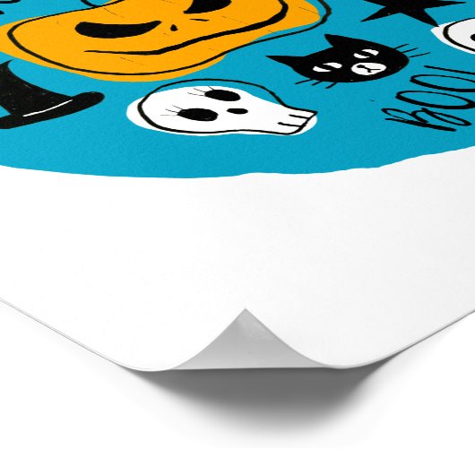 Cute Halloween Creatures Illustratie Poster (Hoek)